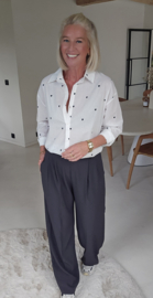 MEGAN loose tailored pants dark grey