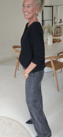 REVI wide leg jeans washed black tall line