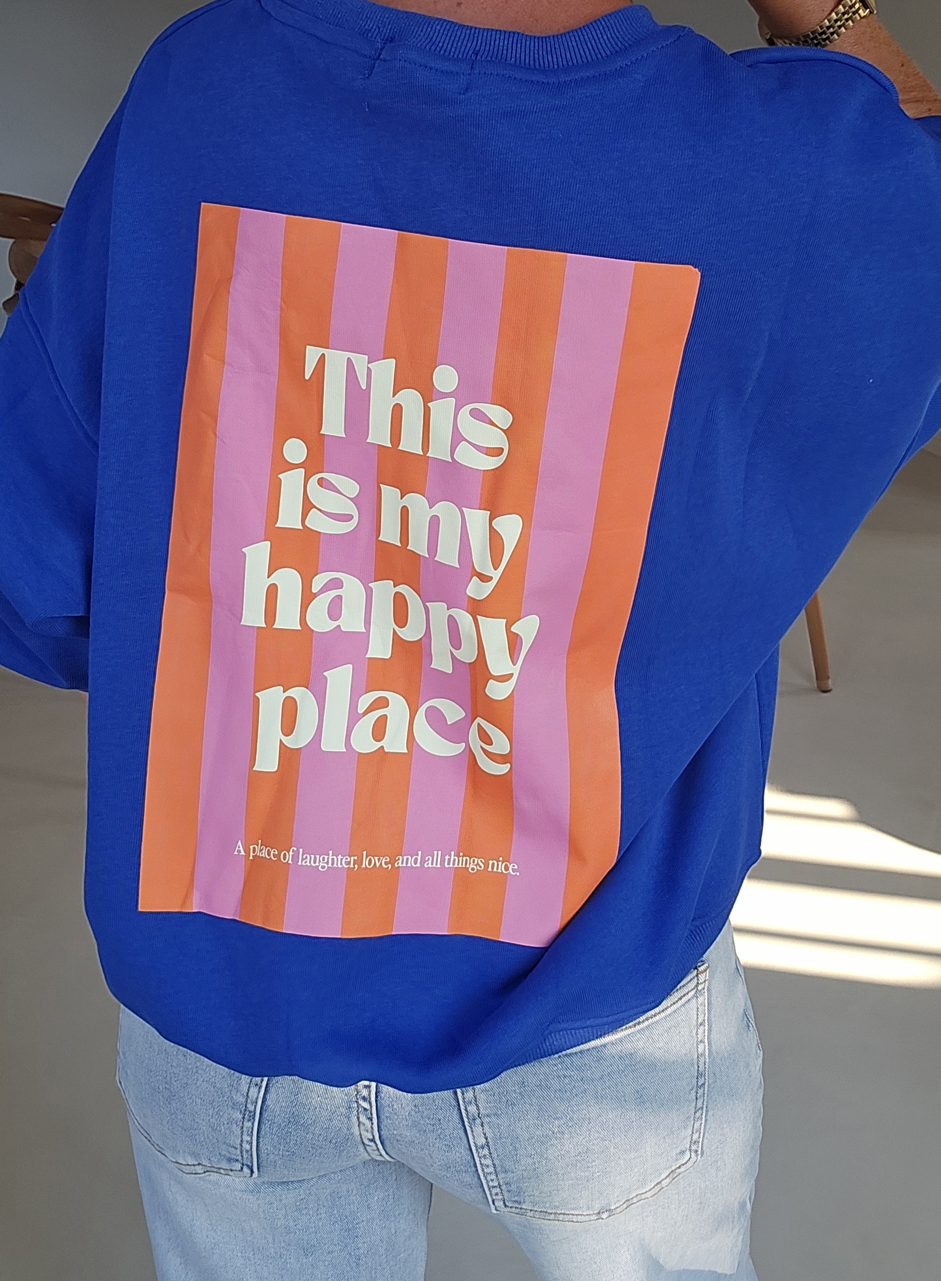 THIS IS MY HAPPY PLACE sweatshirt kobalt blue