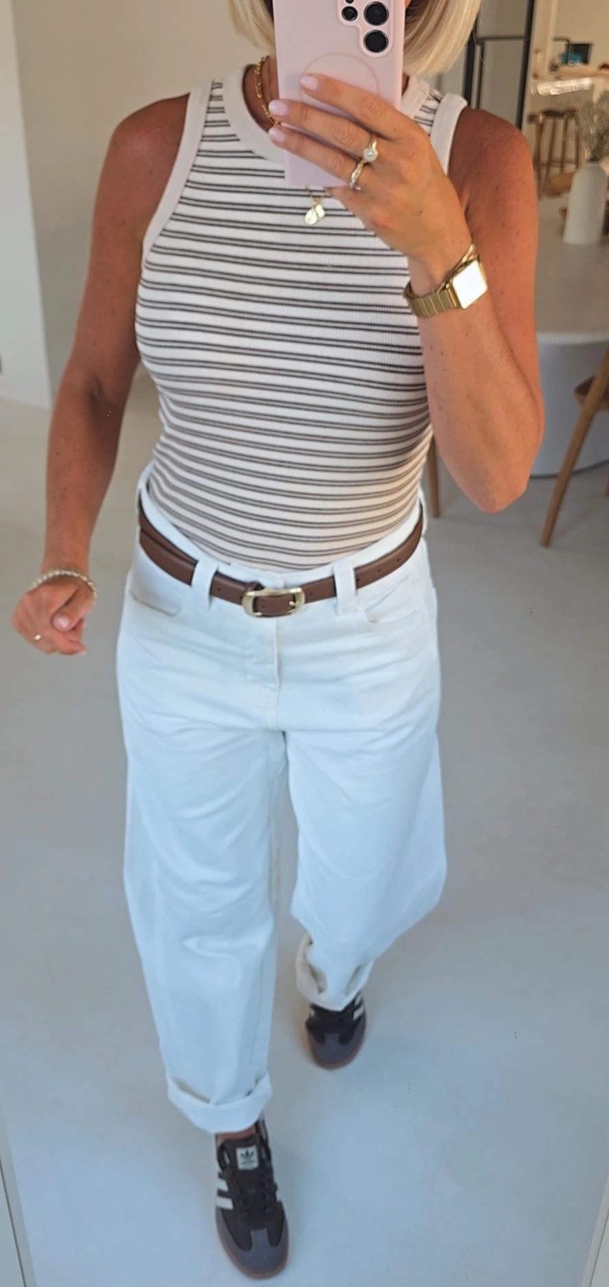 CHRISTIEN barrel jeans white