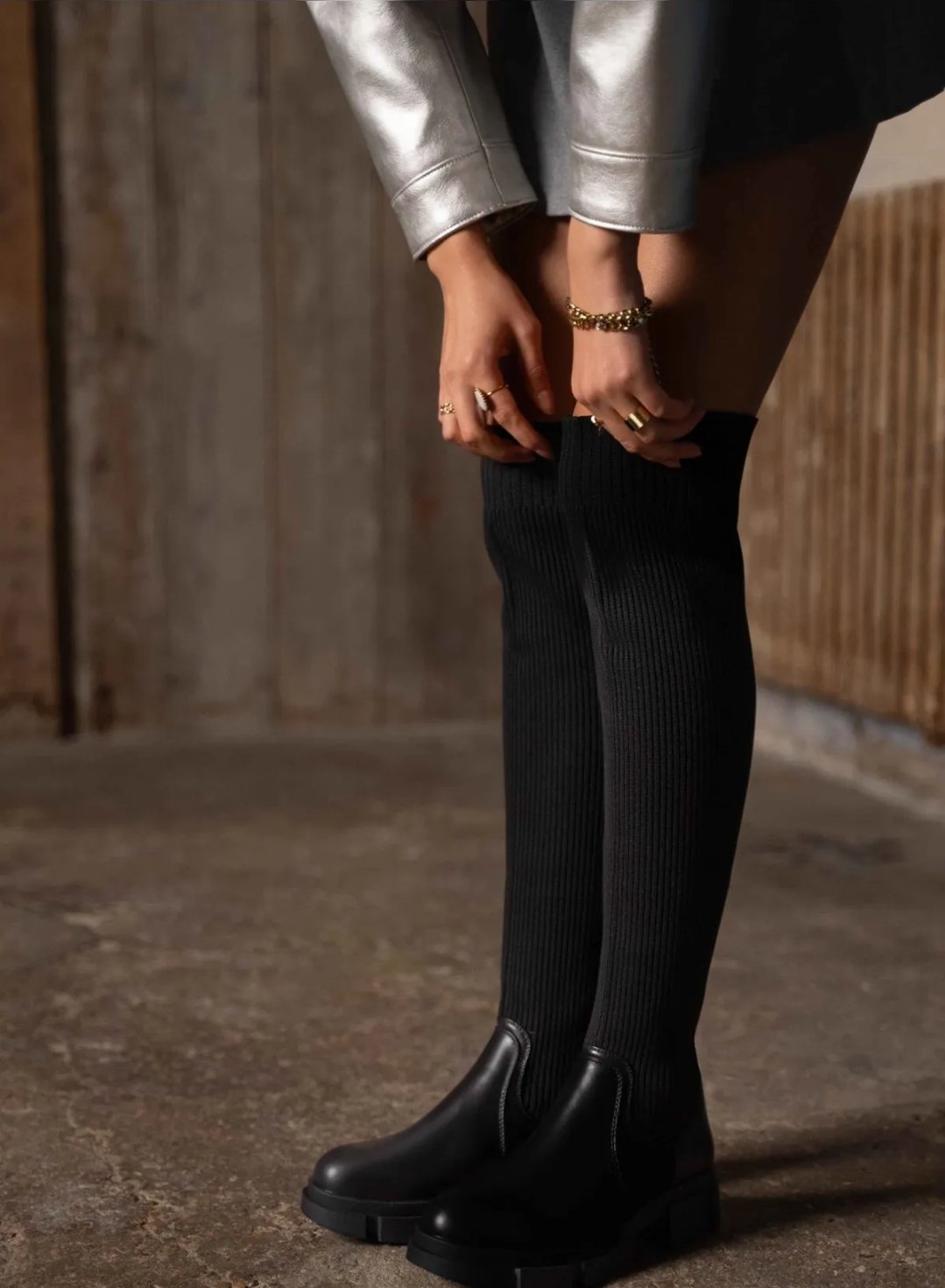 GERDE over the knee boots black