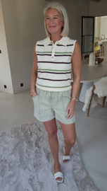 CALISTA high waist cotton summer short khaki