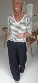 SOPHIA striped v-neck longsleeve black