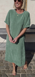 MANDIE soft velvet maxi dress sage green