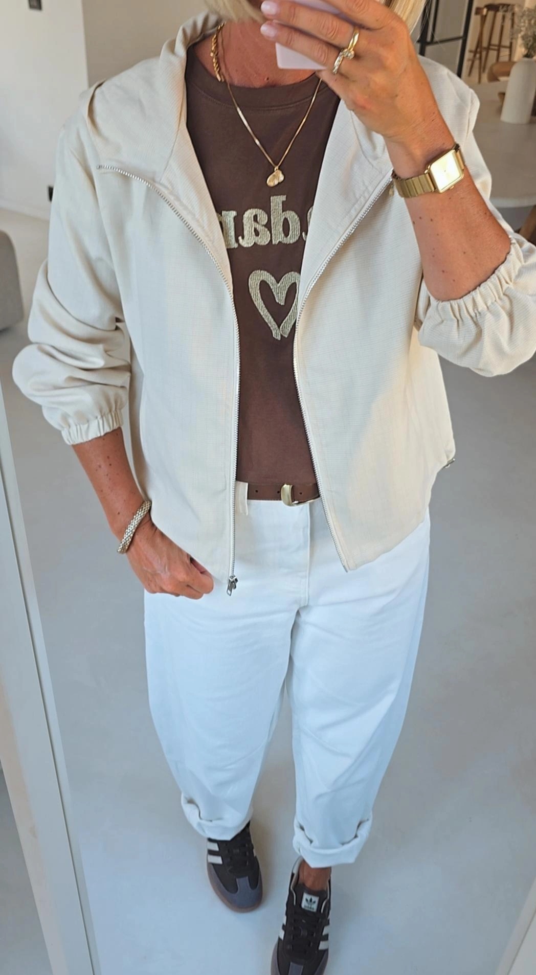 CINDI jacket beige with hoodie