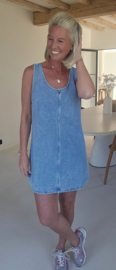 PIEN sleeveless jeans dress midi blue