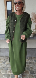 MELIA 3 sleeveless teddy jacket khaki