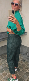 VALI loose cotton pants forest green