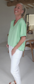 BRIA short-sleeved v-neck sweatshirt apple green