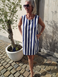 ANOUCK striped denim dress navy