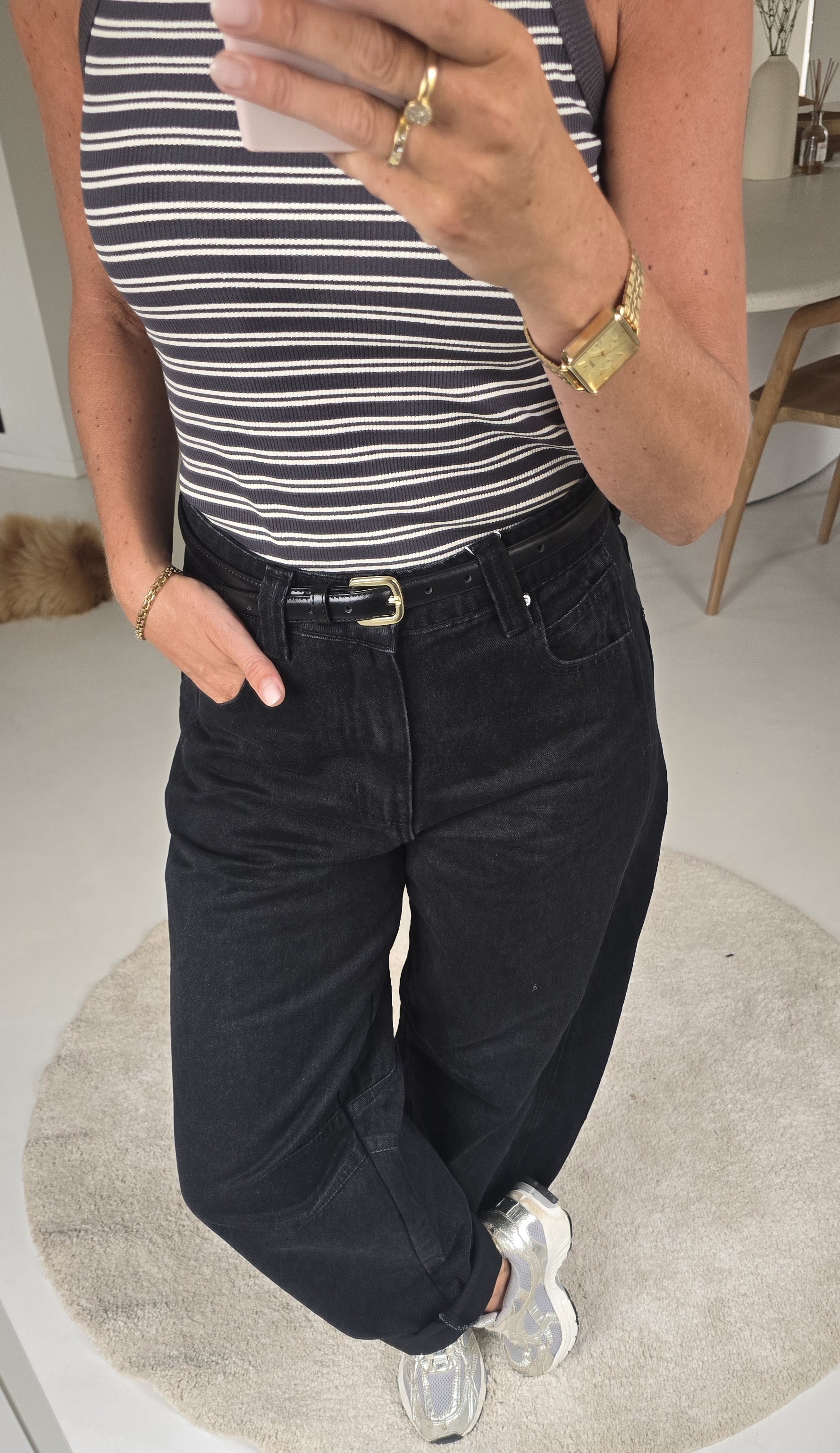 CHRISTIEN barrel jeans black