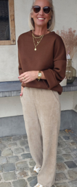 ZITA soft corduroy pants beige