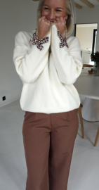 CLAIRE leo bow knit ecru