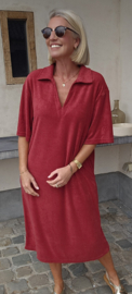 DIDOE maxi sponge dress burgundy