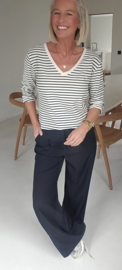 SOPHIA striped v-neck longsleeve black