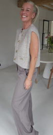 TESSA sleeveless knit cardigan soft taupe