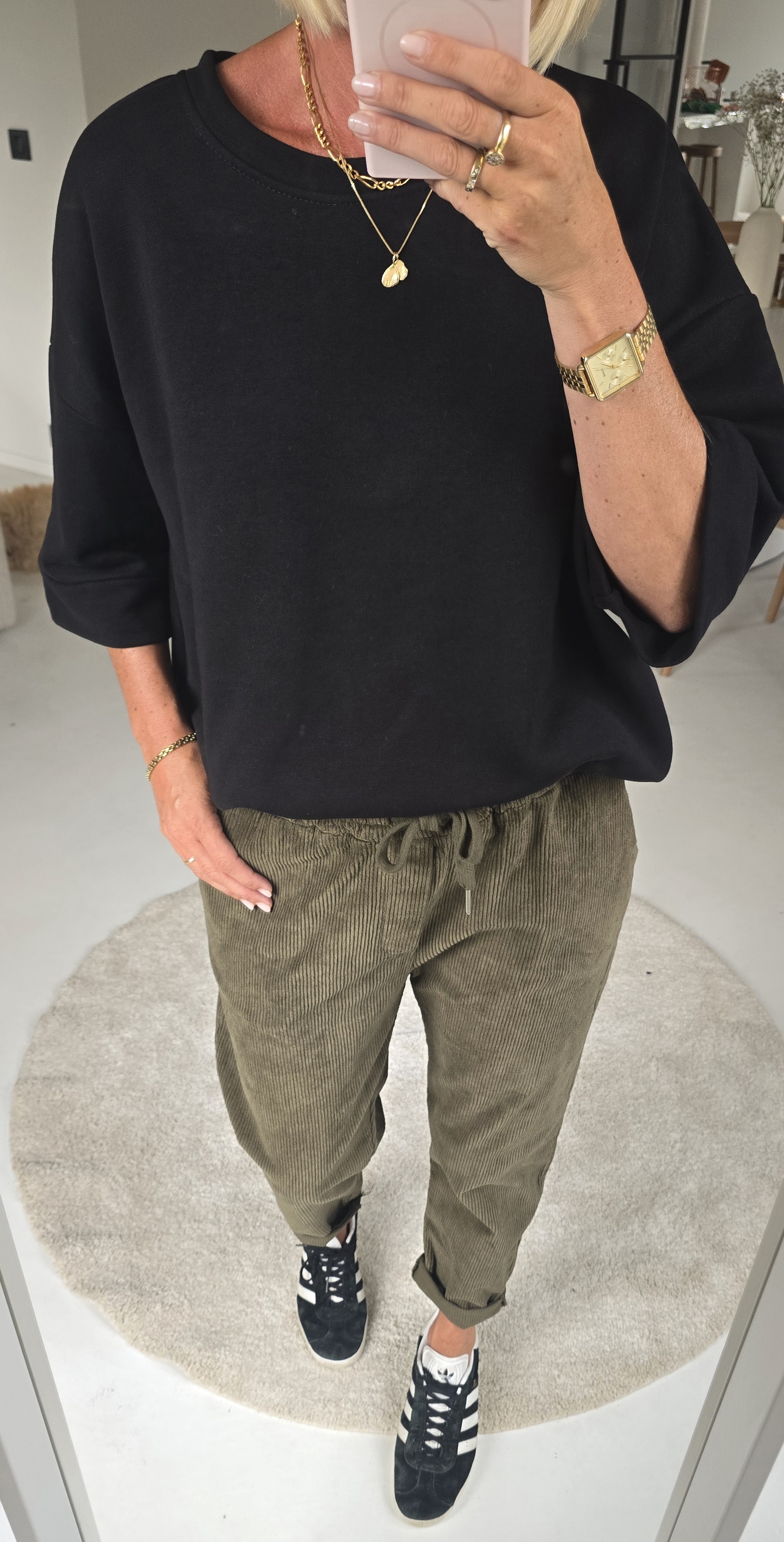 AMTE corduroy jogger pants khaki