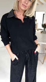 MILI glitter pants black