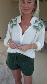 PALMTREE cotton shorts khaki
