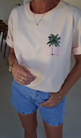 ALOHA cotton T-shirt peach