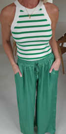 SALLI satin loose pants green