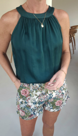 INES satin top bottle green