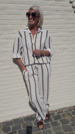 JANE striped tetra shirt taupe