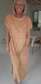 DIDI maxi terry T-shirt dress camel