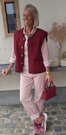 MELIA 2 sleeveless teddy jacket burgundy