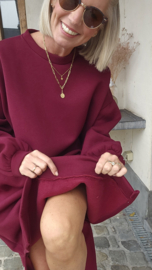 ROBYN maxi sweatshirt fleece dress burgundy