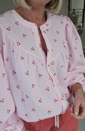 CHERRY cotton blouse pink