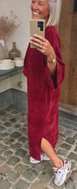 MANDU soft velvet maxi dress burgundy