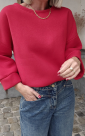 ANDREA fleece sweatshirt red