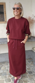 LISANNA sweatshirt set burgundy with leo detail