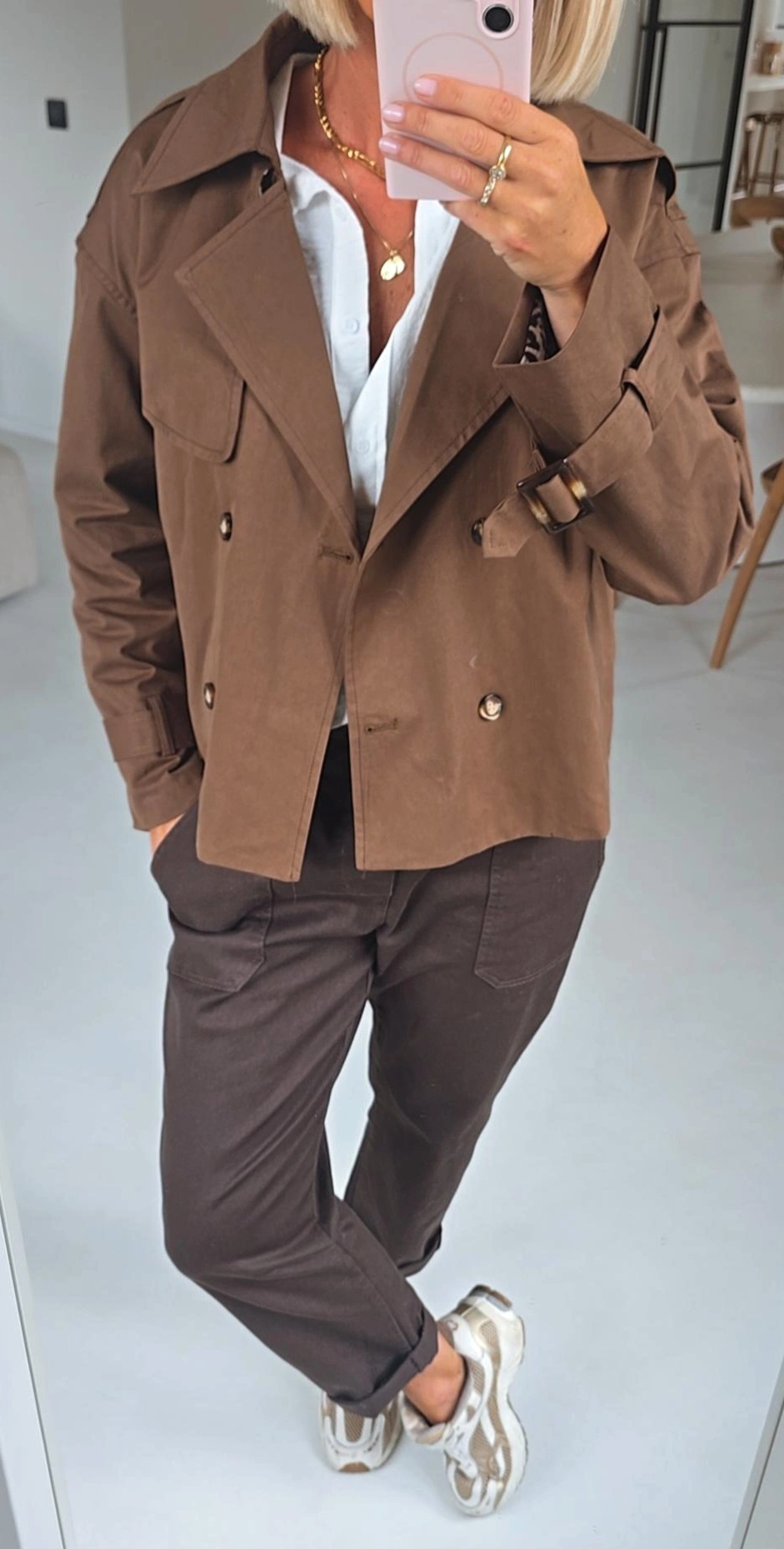 IEZE trench coat chocolat