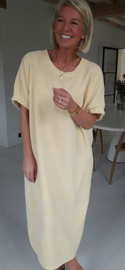 MANDIE soft velvet maxi dress pastel yellow