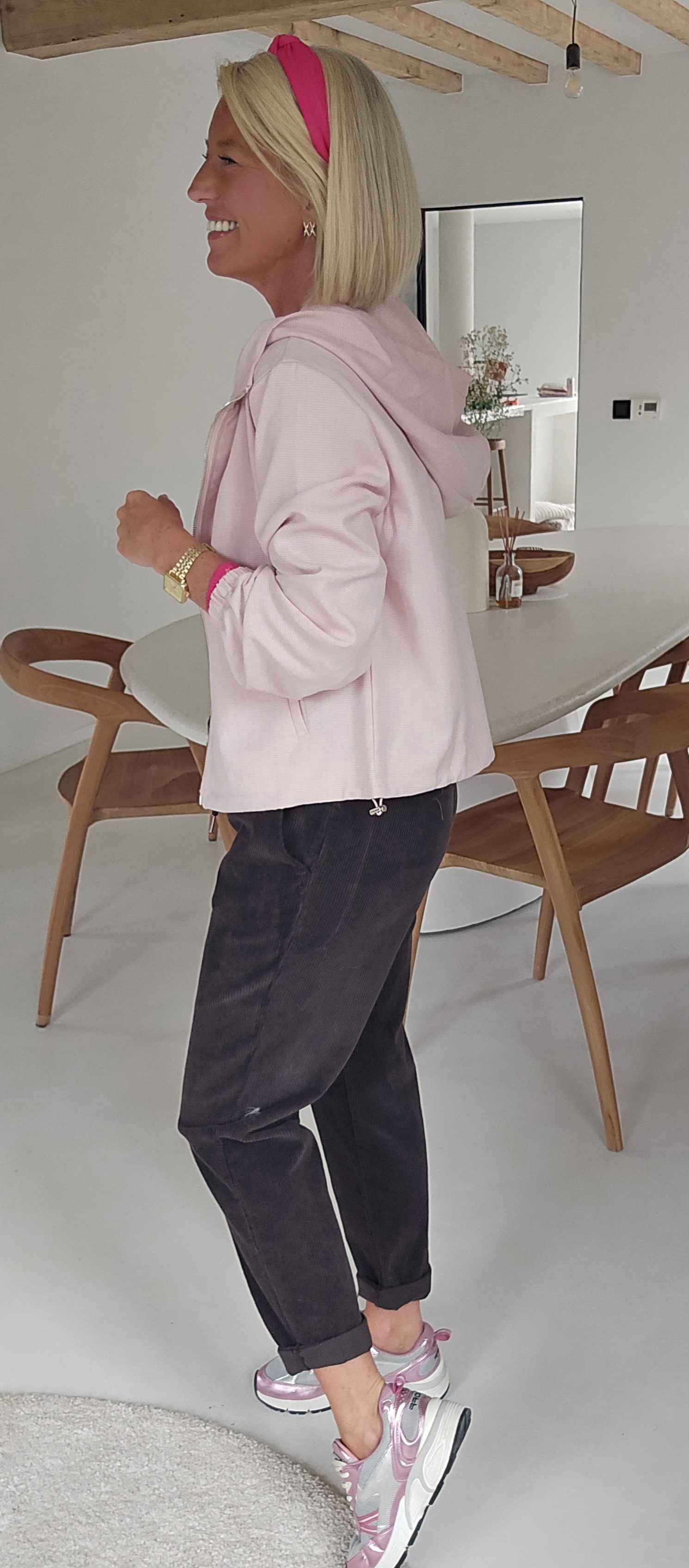 CINDI jacket soft pink with hoodie