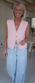 MAURA sleeveless knit cardigan pastel pink