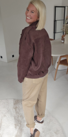 VAVA suede bomber jacket chocolat