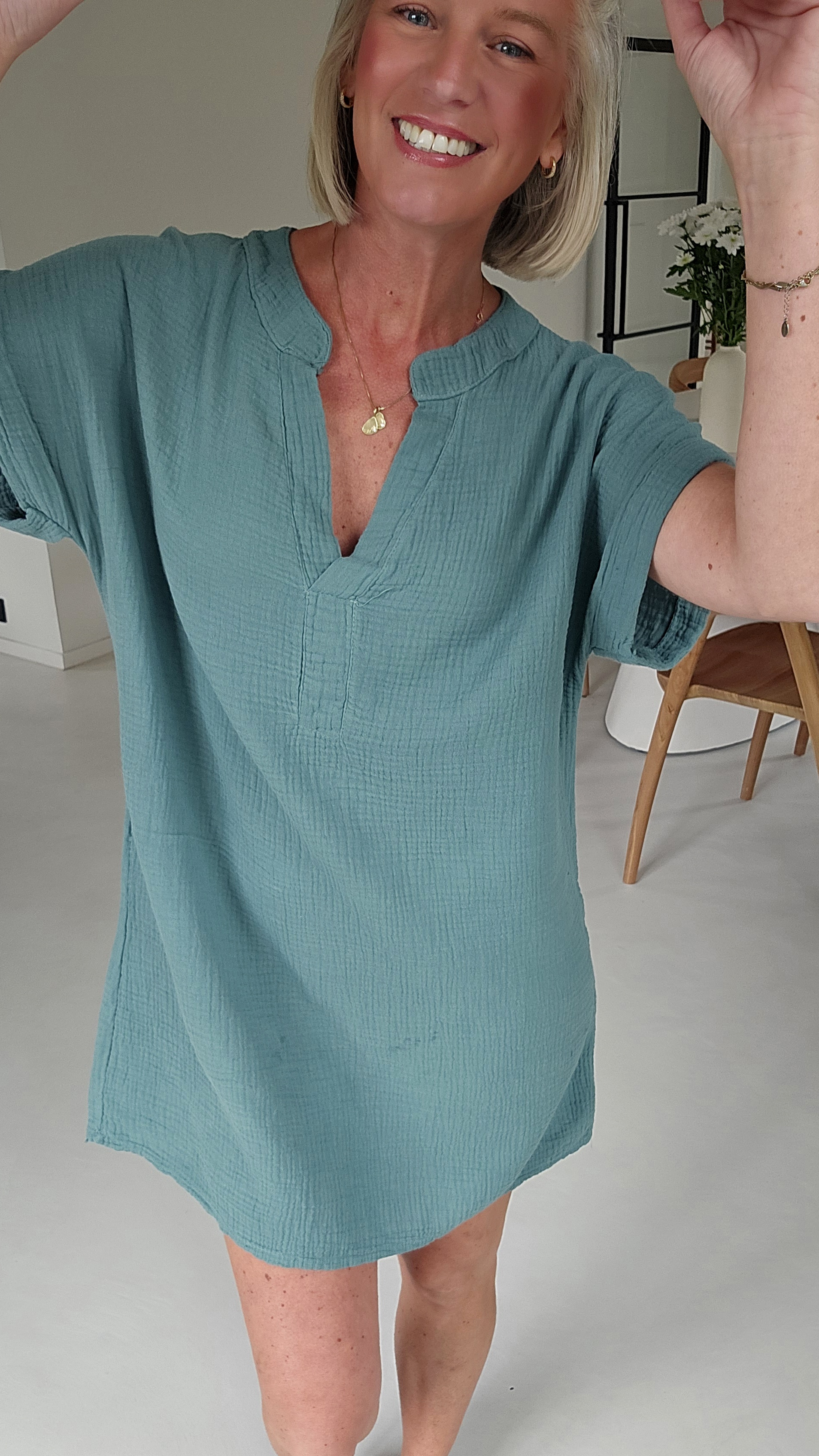 JOYOSA tetra dress sea green