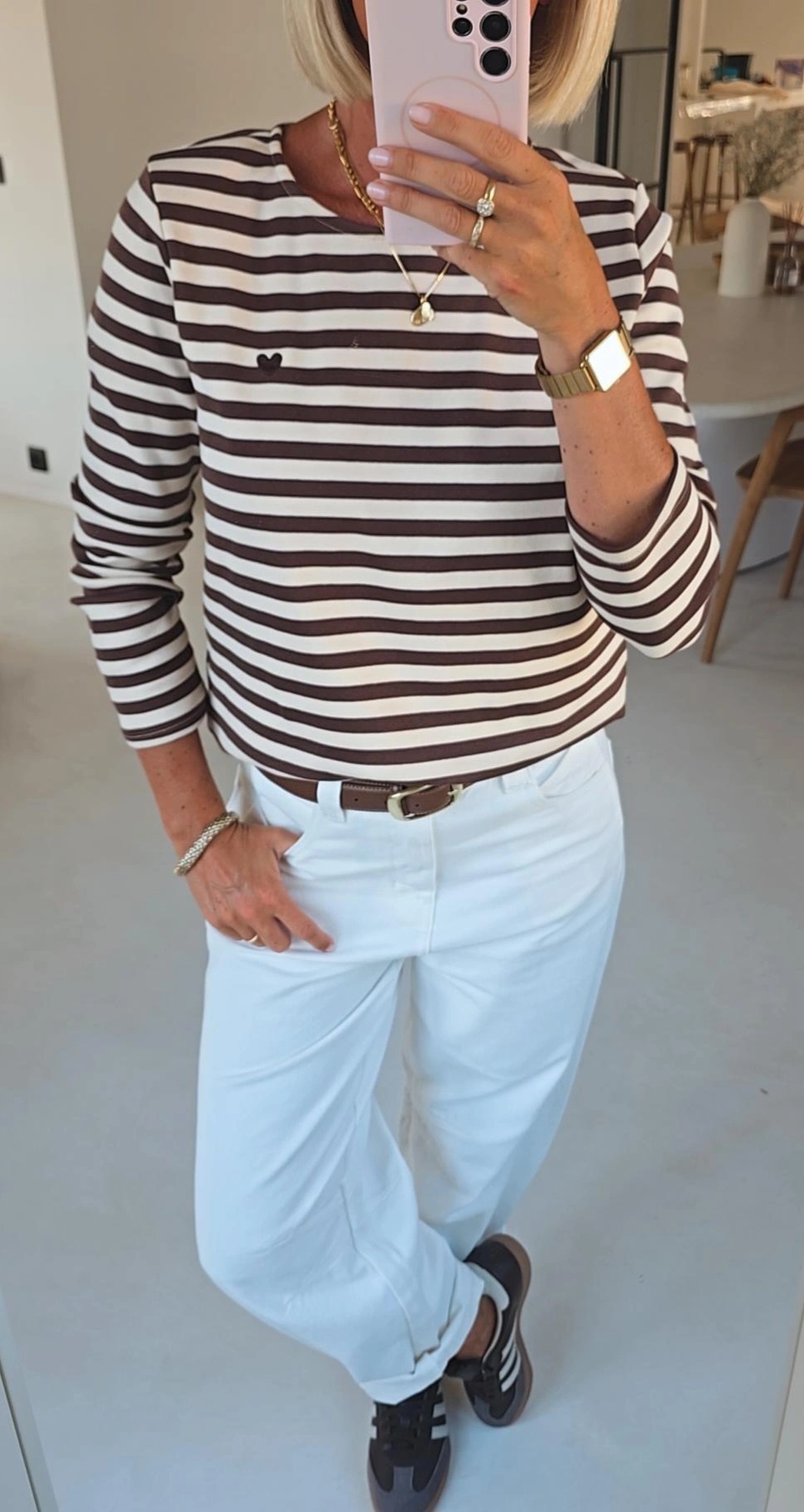 HEART striped longsleeve chocolat