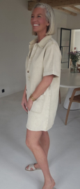 THE PERFECT JEANS dress short-sleeved beige