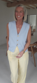 MAURA sleeveless knit cardigan pastel blue