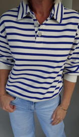 SONIE polo striped sweatshirt kobalt blue