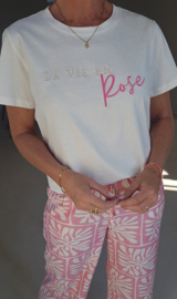 LA VIE EN ROSE cotton T-shirt white