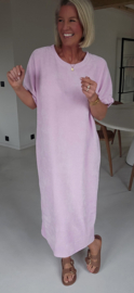 MANDIE soft velvet maxi dress pastel pink