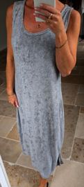 DIDI terry maxi sleeveless dress grey
