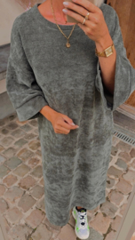 MANDU soft velvet maxi dress khaki