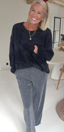 PLUSH softest knit black round collar