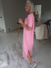 TINA striped maxi dress fuschia